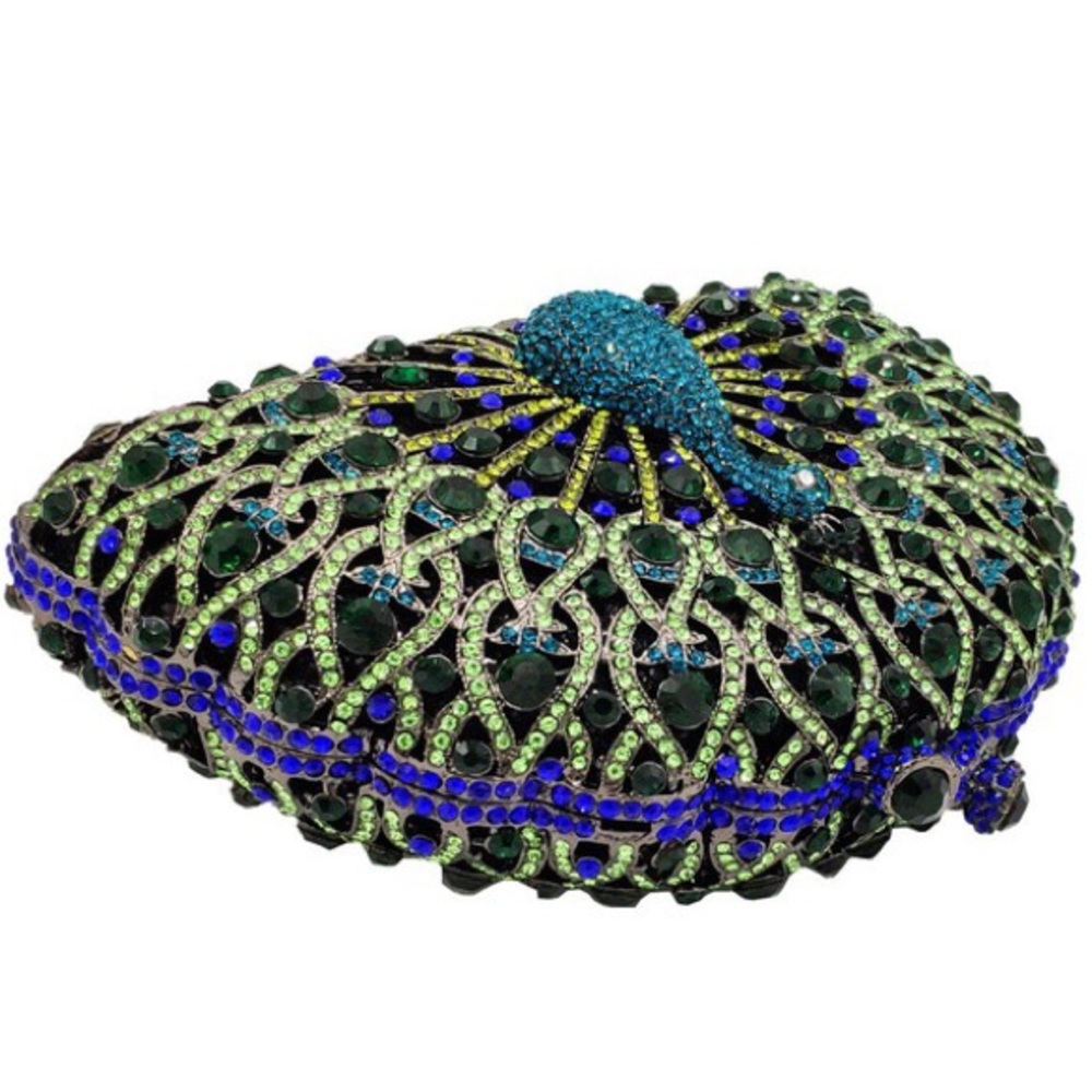 Elegant Peacock Crystal Shoulder Bag - Picture 3 of 6